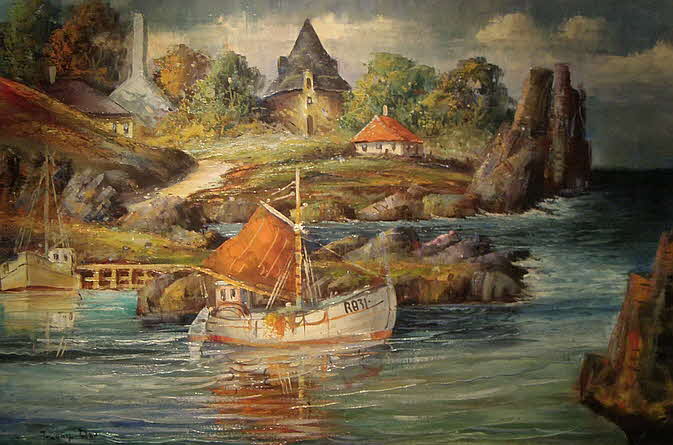 Ingolf Due - D�nisches Fischerdorf um 1950 - 61 x 80 cm - 59 € mtl./K 1450 €